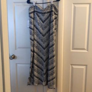 Blue and gray maxi skirt
